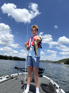 Reeling in the best Florida Bass at Buchanan Dam on a crystal clear day!