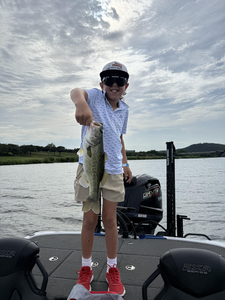 Reeling in a Florida Bass on a partly cloudy day at Buchanan Dam!