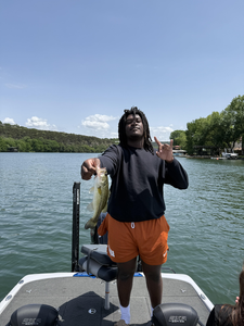 Reeled in this big bass using Heavy Tackle, Light Tackle at Buchanan Dam.