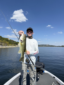 Nice largemouth bass using heavy tackle on the calm waters today!