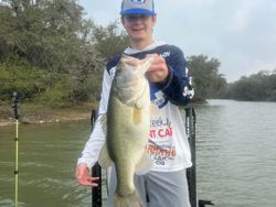 Largemouth bass caught while fishing in TX