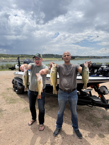 Hooked into a trio of feisty bass on a partly cloudy day at Buchanan Dam!