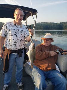 Wiper (hybrid striped bass) caught by two people in Acworth
