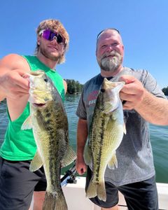 Two spotted bass and largemouth bass caught in Acworth