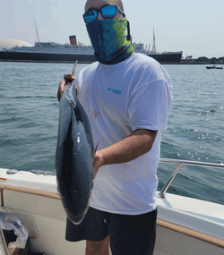 A person fishing in California