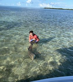 Single angler enjoying a day of fishing on Stock Island