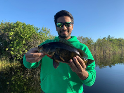 Angler holding a 15-inch fish in Palmetto Bay