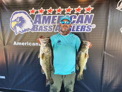 Two largemouth bass caught in Palmetto Bay