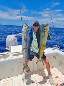 Two large fish caught during a fishing tour in Florida