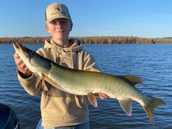 Kid Hooked a Muskie in  Wisconsin