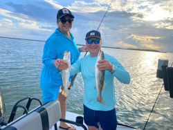 Two spotted weakfish caught while fishing in TX