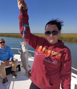 Spotted weakfish caught while fishing in Georgia