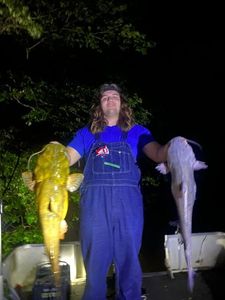 Two big fish caught in Cave Spring during fishing and hunting
