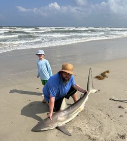 Blacktip shark catch on beach in Port Aransas TX