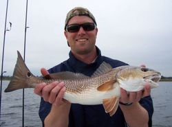 A single redfish, 22-inches long, caught while fishing in Jacksonville
