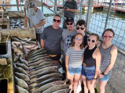 Family Striper fishing in Lake Texoma