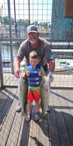 Two striped bass caught while fishing in OK