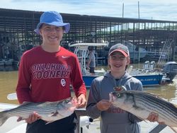 Two striped bass caught while fishing in OK