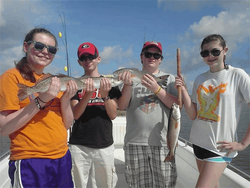 Two people fishing in the waters of Gulf Shores