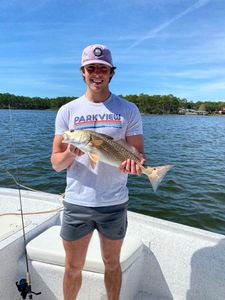 Fisherman holding a 18-inch fish in AL