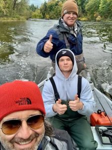 Three people fishing in Alma