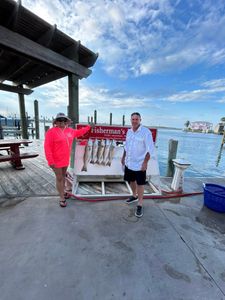 Two anglers enjoying a fishing tour in TX