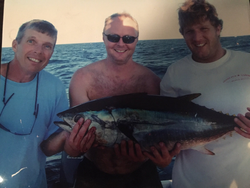 Blackfin tuna, 26 inches, caught while fishing in MA