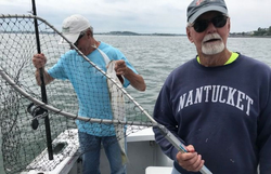 Two people fishing in Quincy
