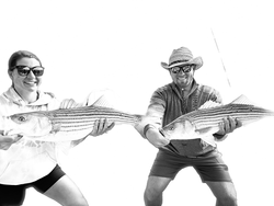 Huge Striped Bass double-header at Barnstable Harbor!
