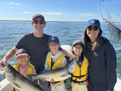 Nice striped bass action today with clear conditions and multiple techniques!