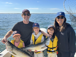 Nice striped bass and white bass on the boat today! Great jigging action in clear conditions.