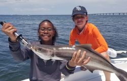 Two people fishing in Tampa, Florida