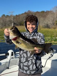 Bright catch of a largemouth bass