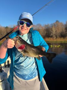 Vibrant largemouth bass catch!