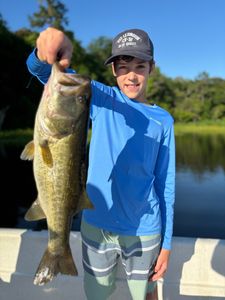 One fisherman catching a 34-inch fish at Interlachen