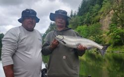Two people fishing in Oregon