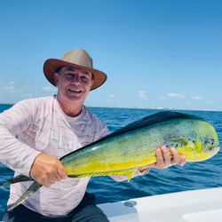 Photo of a large Mahi Mahi fish caught during a fishing trip in Jensen Beach