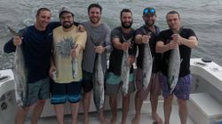 5 king mackerel, 21-inch fish, fishing in NC