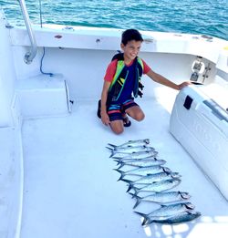 Three Spanish Mackerel fish caught in North Carolina