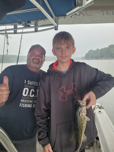 Beautiful Lake Norman spotted bass hauled in!
