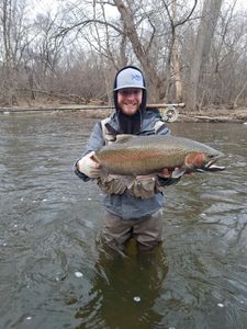 A big rainbow trout caught while fishing in Wisconsin