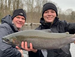 Coho salmon, 24 inches, caught fishing in NY