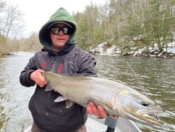 Single angler fishing in NY