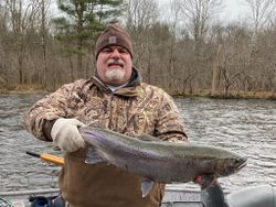 Photograph of a 21-inch pink salmon caught while fishing in Mexico