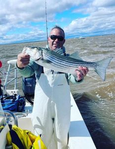 Striped bass caught by angler in Keansburg