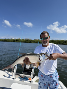 Nice tarpon on light tackle today! Jigging and fly fishing produced this beauty.