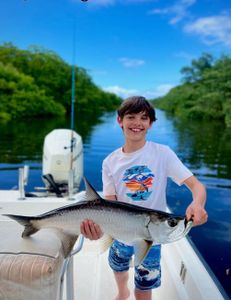 A tarpon, a large saltwater fish, caught in PR