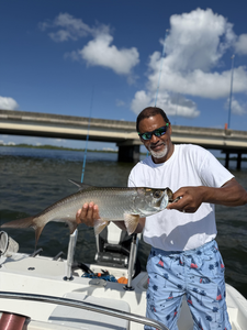 Nice tarpon on light tackle today! Great jigging and fly fishing action.