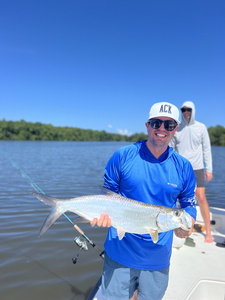 Nice tarpon on light tackle! The jigging and fly combo worked perfectly today.