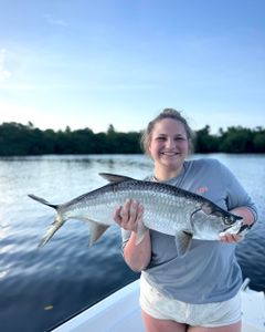 Tarpon fish caught in PR by a person fishing